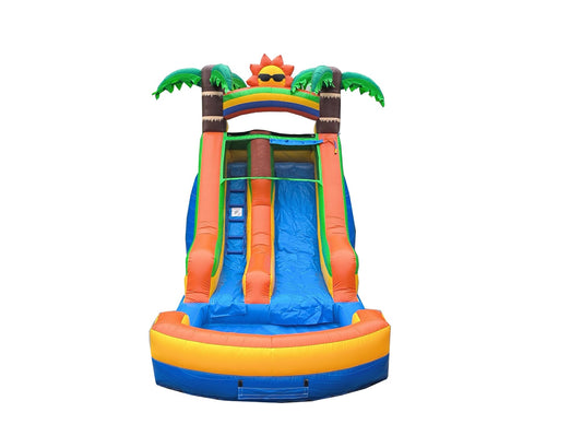 13ft Tropical Sun Waterslide – Wet/Dry – Commercial - Strength PVC - InflateO
