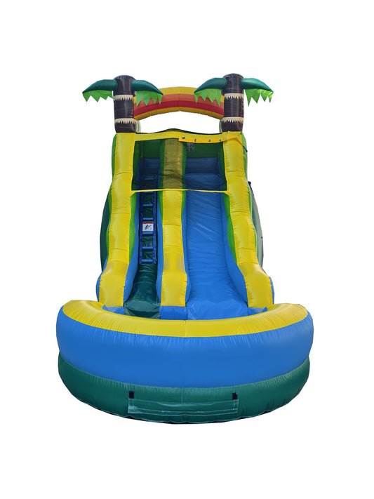 16ft Tropical Inflatable Water Slide – Wet/Dry – Commercial - Strength PVC - InflateO