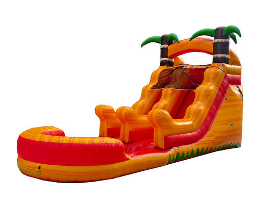 13ft flame tropical inflatable slide side view heavy duty pvc