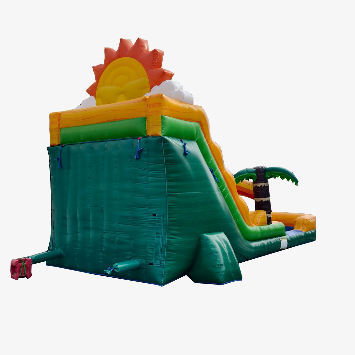 18 ft dual tropical sun inflatable water slide wet dry