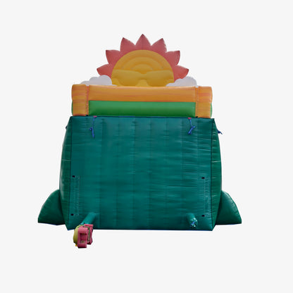 18 ft dual tropical sun inflatable water slide wet dry