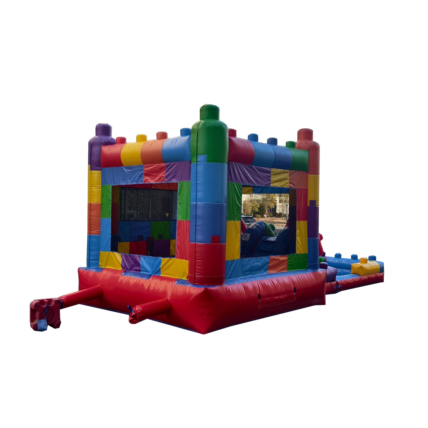 block party combo inflatable rear view blower ports