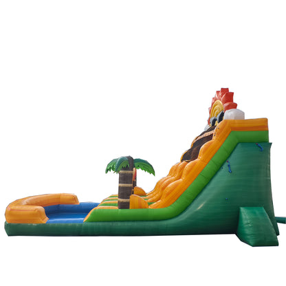 18 ft dual tropical sun inflatable water slide wet dry
